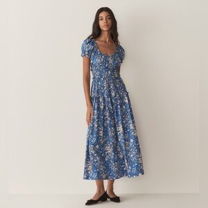 Doen Blue Floral Midi Dress